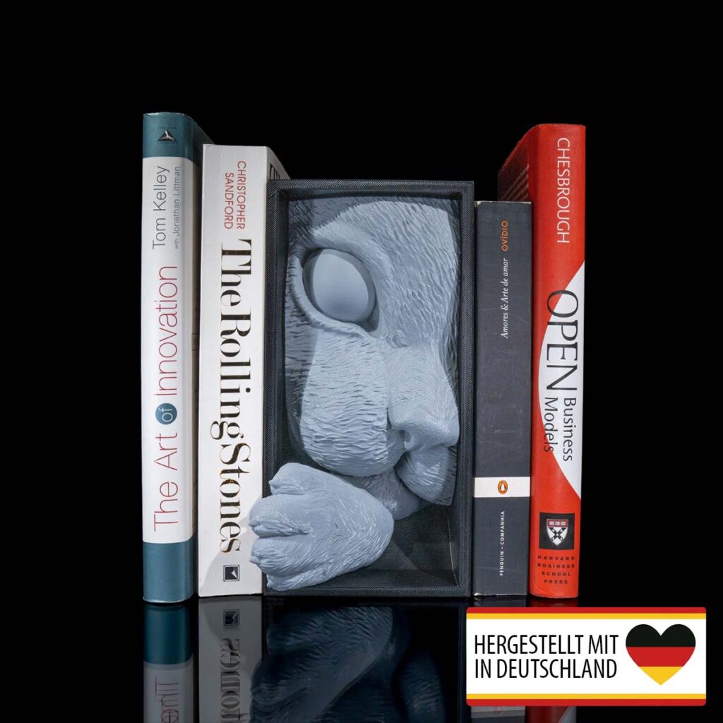 Buchstütze Katze – 3D-Druck aus Deutschland