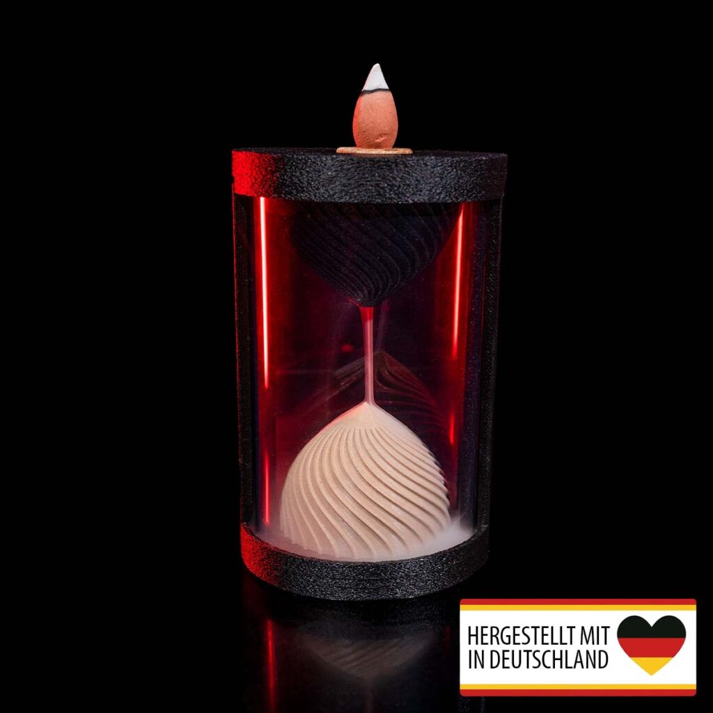 Backflow Räucherkegel Sanduhr mit fließendem Rauch