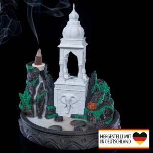 Backflow Räucherkegel Tempel des Elefanten mit Rauchfluss und Tempelturm