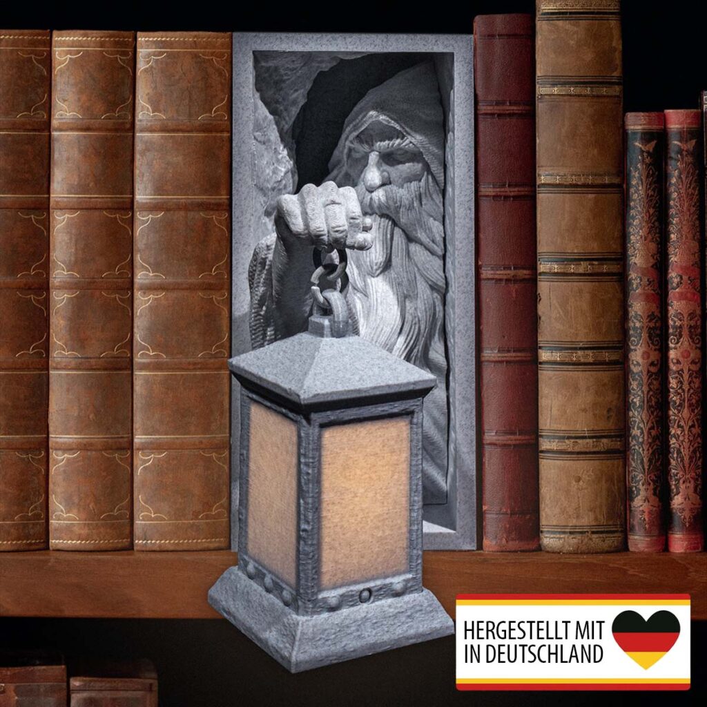 Buchstütze Zauberer Laterne – 3D-Druck aus Deutschland