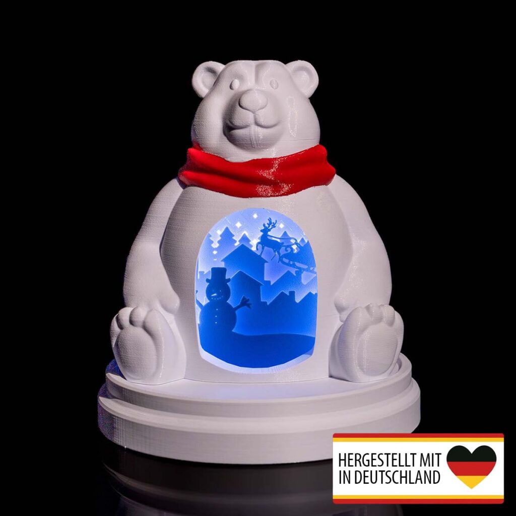 Diorama Eisbär – festliche Weihnachtsdeko aus 3D-Druck