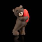 Geschenk Valentinstag deko Figur – Kuschelbär mit Herz – 3D-Druck Made in Germany