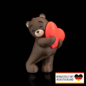 kuschelbär als geschenk valentinstag deko figur mit rotem herz vorne
