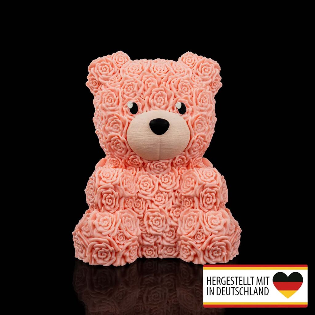 Geschenk Valentinstag Figur – Rosenbär – 3D Druck Made in Germany