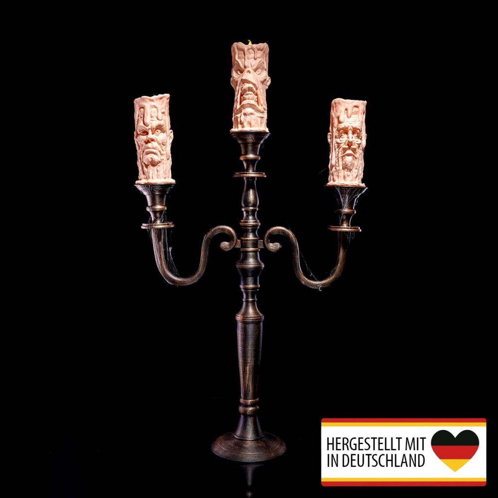 Halloween Tischlampe „Kerzenhalter – schaurige Gesichter" – 3D-Druck Made in Germany