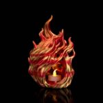 Halloween Tischlampe „Brennender Totenkopf“ – Teelichthalter aus dem 3D-Druck Made in Germany