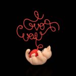 Katzen Geschenk Valentinstag – Katzenliebe „I Love You Wolle“ – 3D Druck made in Germany