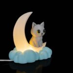 Kinderzimmerlampe Nachtlicht Stehlampe „Mond Katze“ – 3D-Druck in Germany