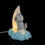 Kinderzimmerlampe Nachtlicht Stehlampe „Mond Katze“ – 3D-Druck in Germany