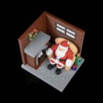 Weihnachten LED Teelicht „Weihnachtsmann am Kaminfeuer“ – 3D-Druck Made in Germany | Tischlampe