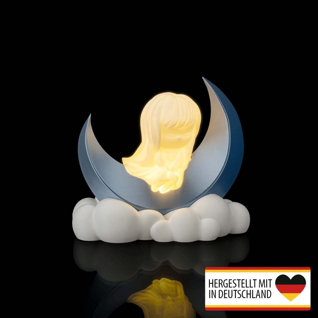 Kinderzimmerlampen Nachtlicht Stehlampe „Mädchen auf dem Mond“ – 3D-Druck in Germany