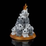 Tischlampe „Katzen- Tannenbaum“ – 3D-Druck Made in Germany | Teelichthalter