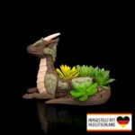 Pflanztopf liegender Drache - Magische Gartenkunst