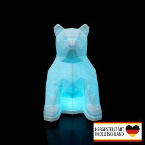 poly tischlampe bär rgb frontansicht low poly