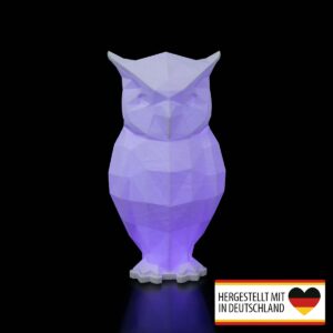 poly tischlampe eule rgb front low poly