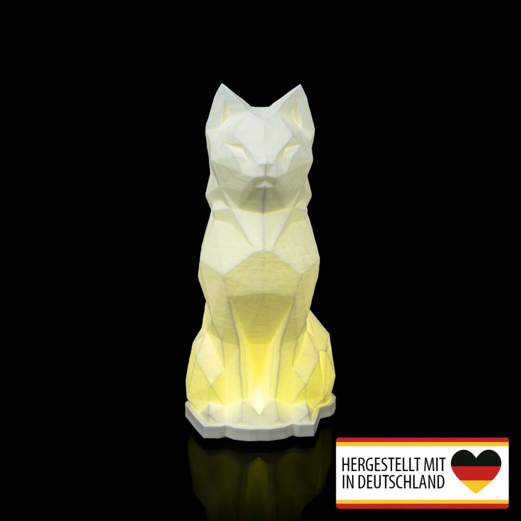 Poly Tischlampe „Katze“ – 3D-Druck aus Deutschland