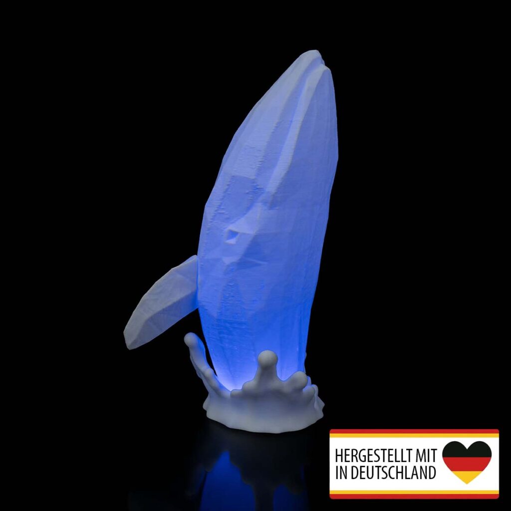 Poly Tischlampe „Wal“ – 3D-Druck aus Deutschland