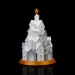 Tischlampe „Weihnachtsdorf-Tannenbaum“ – 3D-Druck Made in Germany | Teelichthalter