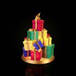 Tischlampe „Geschenke- Baum“ – 3D-Druck Made in Germany | Teelichthalter