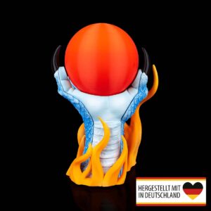 Tischlampe Drachenkralle mit Leuchtkugel – Frontansicht