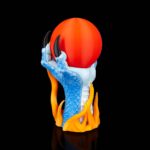 Tischlampe „Drachenkralle mit Leuchtkugel – 3D-Druck Made in Germany