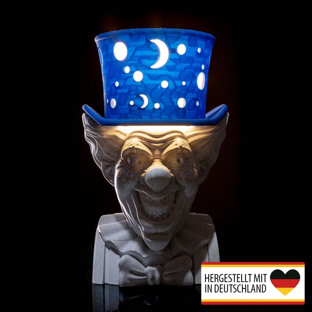 Tischlampe „Zauber Clown“ – 3D-Druck Made in Germany