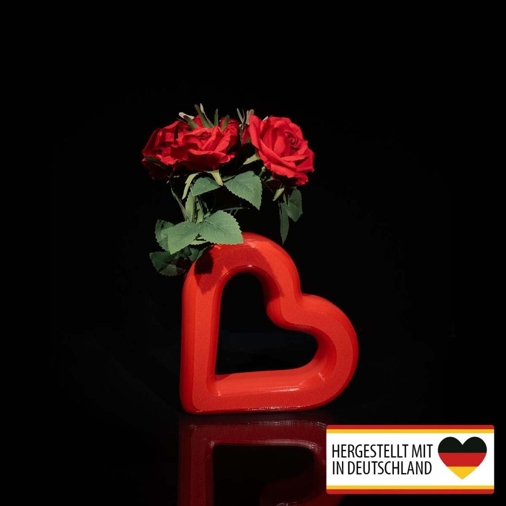 Valentinstag Geschenk Blumenvase – Herz Vase – 3D Druck Made in Germany