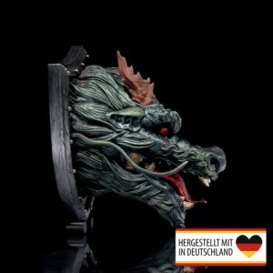 Mystische Wanddeko Trophäe Drachenkopf handbemalt