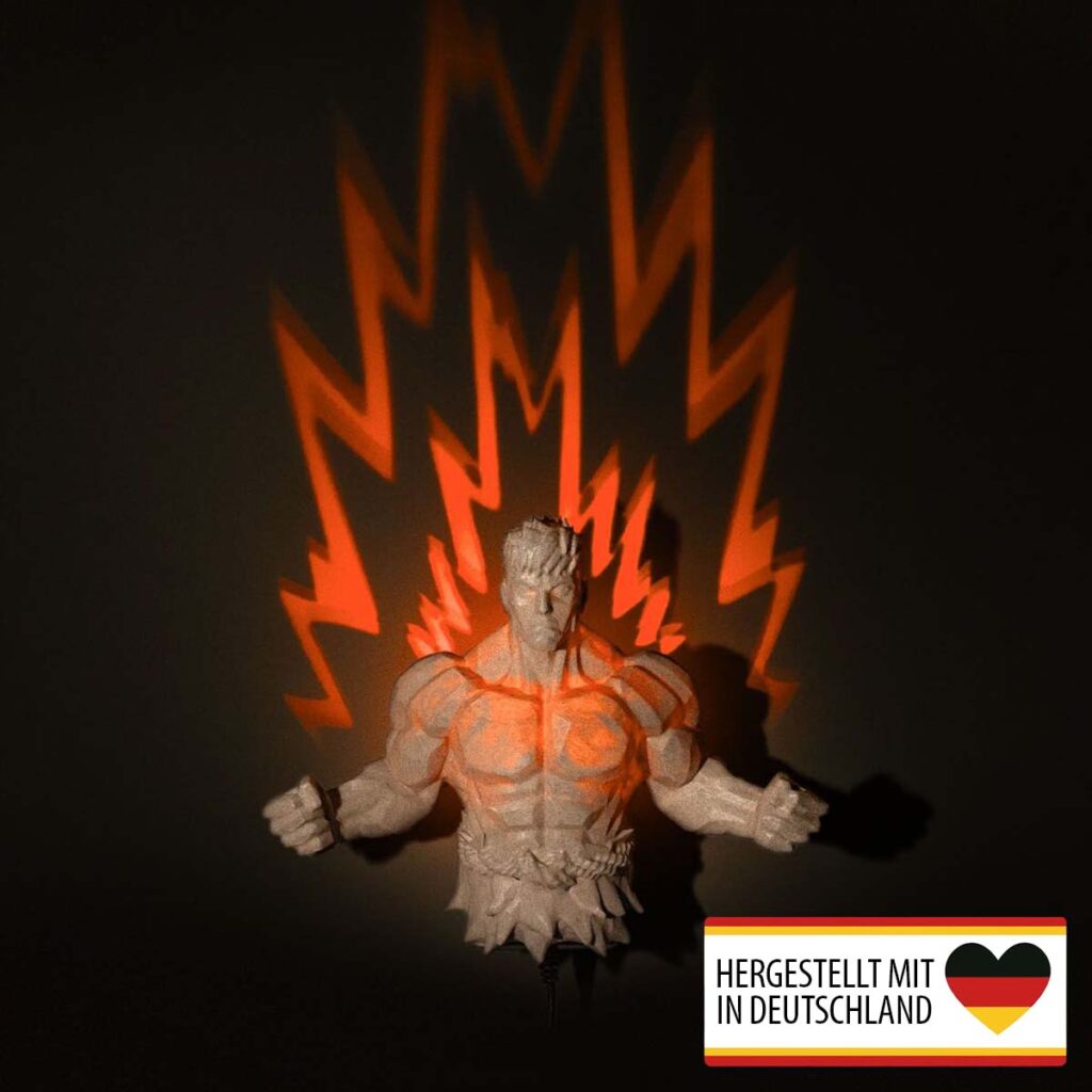 Wandlampe „Super Krieger“ – 3D-Druck Made in Germany