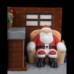 Weihnachten LED Teelicht „Weihnachtsmann am Kaminfeuer“ – 3D-Druck Made in Germany | Tischlampe