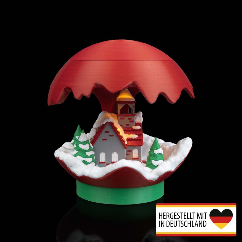 Weihnachten LED Teelicht „Winterdorf“ – 3D-Druck Made in Germany | Tischlampe