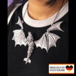 Halskette Schwingen des Silberdrachen - Mystischer Begleiter