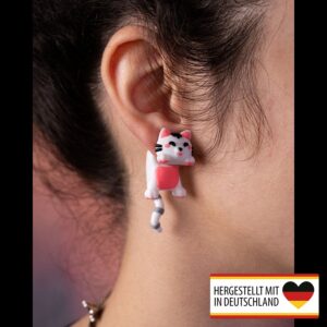 Magnetischer Ohrring in Katzenform aus nachhaltigem PLA