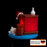 Weihnachts- Schlafende Samtpfote- LED- Teelichthalter - Verzaubert Dein Zuhause