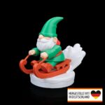 Weihnachtsfigure Schlitten fahrender Zwerg - Dein Wintertraum in Miniatur