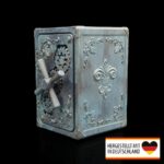 Detailansicht der Zahnräder der Spardose im Steampunk-Design