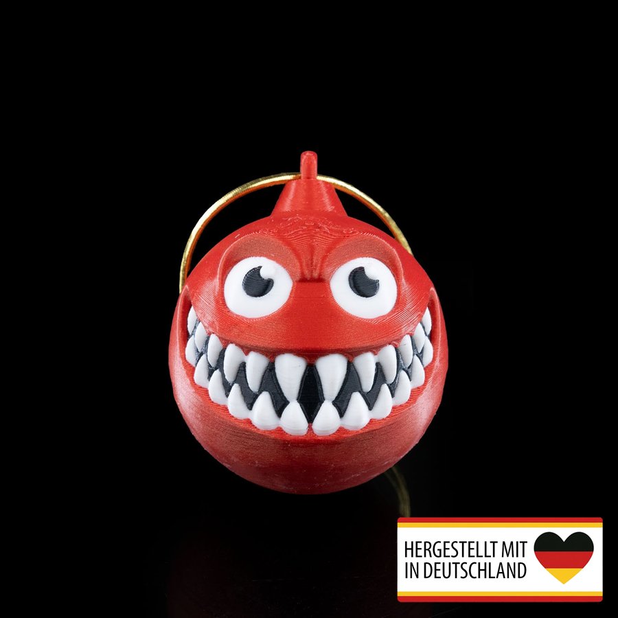 Weihnachtsbaumschmuck bissige Kugel - Verspielter Hingucker für deinen Baum