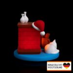Weihnachts- Schlafende Samtpfote- LED- Teelichthalter - Verzaubert Dein Zuhause
