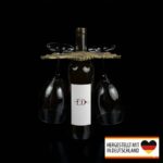 Weinflaschenhalter „Traubige Erwartungen“ – mit Glashalter - Eleganter Genuss für Weinliebhaber