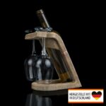 Weinflaschenhalter mit Weinglashalter - Elegante Präsentation