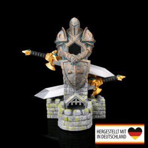 Handbemalter Würfelturm der Schwertwächter Ritter aus nachhaltigem PLA
