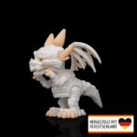 Seitenansicht der 3D-gedruckten Drachen-Mumie