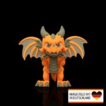 Detailansicht der Drachenfigur im Kürbisdesign