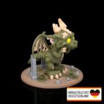 Detailaufnahme der Drachenfigur mit beeindruckender Struktur