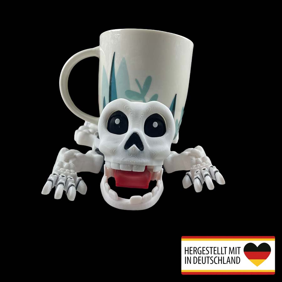 Witziger Untersetzer Skelett aus PLA für Tassen und Gläser